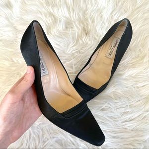 Jimmy Choo Black Satin High Heel Pumps Sz 9